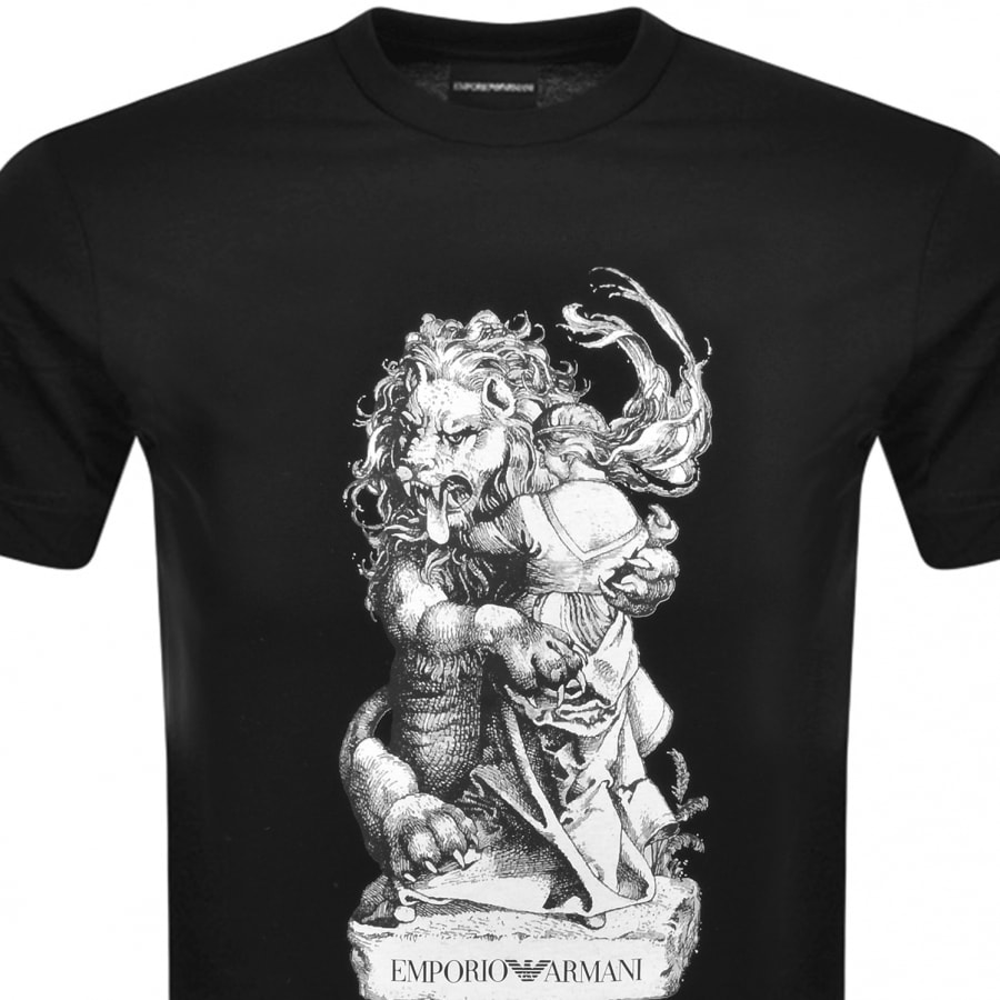 Alternative Image for ProductEmporio Armani Crew Neck Logo T Shirt Black2